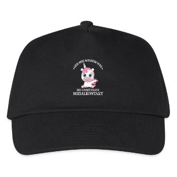Geh us dem Weg unnötiger Sozialkontakt Einhorn - Kinder Basecap - Schwarz - Vorne