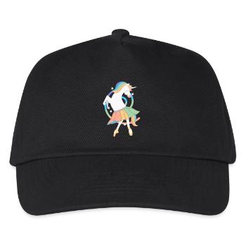 Unicorn Ballerina Rainbow Cute Unicorn Dancing - Kids’ Baseball Cap - black - Front