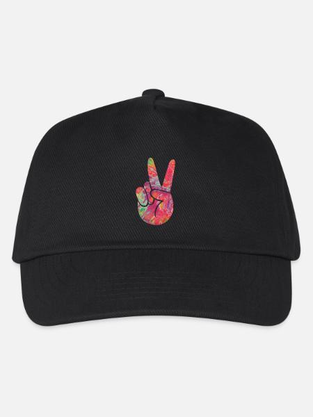 Peace Finger - Kinder Basecap - Schwarz