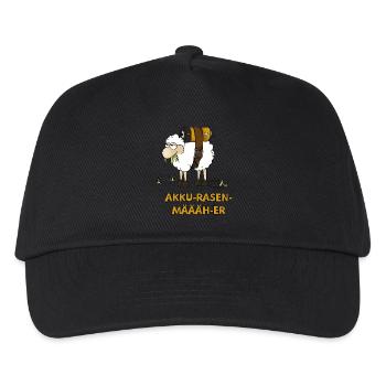 Akku-Rasen-Määäh-er - Kinder Basecap - Schwarz - Vorne