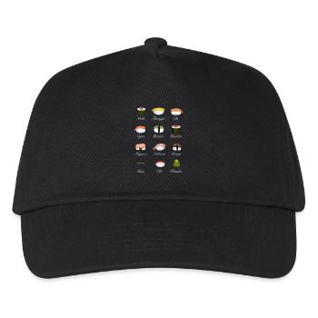 Sushi Kit Vue d’ensemble Menu Japon Manga Food - Casquette de baseball Enfant - noir - Devant