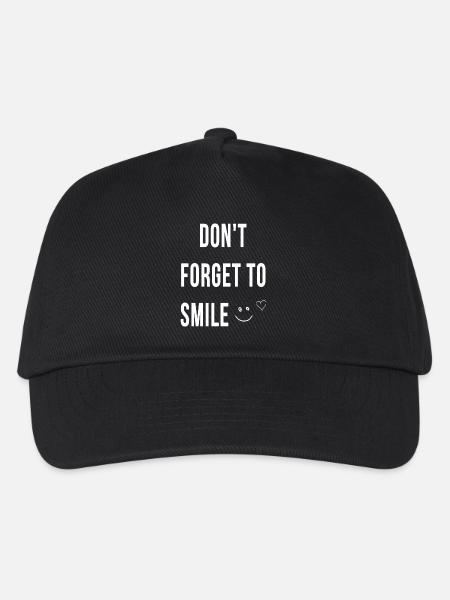 Dont forget to smile - Basecap til børn - sort