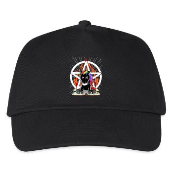 Satan Einhorn Pentagramm Teuflisch Fabelwesen Böse - Kinder Basecap - Schwarz - Vorne