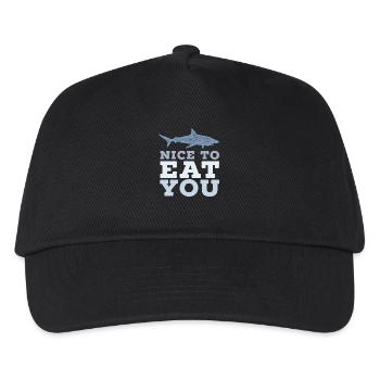 Hai Wortspiel Nice to eat you - Kids’ Baseball Cap - black - Front