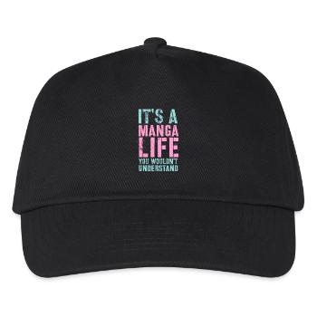 Manga Geschenk - Kinder Basecap - Schwarz - Vorne