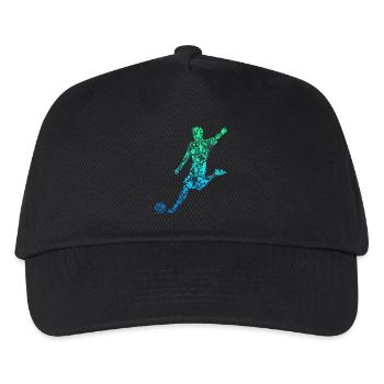 Fußball Fußballer Kinder Jungen Herren - Kinder Basecap - Schwarz - Vorne