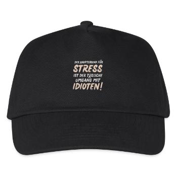 Lustiger Spruch Stress Idioten - Kinder Basecap - Schwarz - Vorne