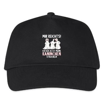Hase Mir reichts ich geh Kaninchen streicheln - Kinder Basecap - Schwarz - Vorne