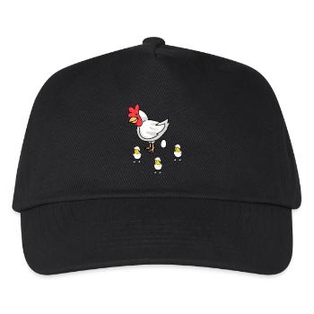 Geflügel Federvieh Huhn Henne Eier Ostern Kinder - Kinder Basecap - Schwarz - Vorne