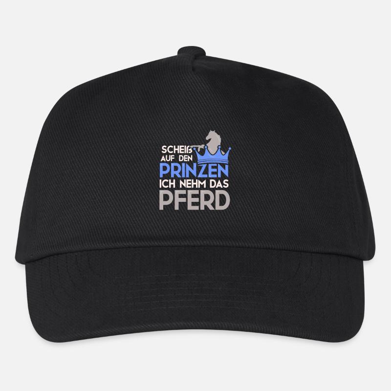 Scheiß auf den Prinzen ich nehm das Pferd - Kinder Basecap - Schwarz