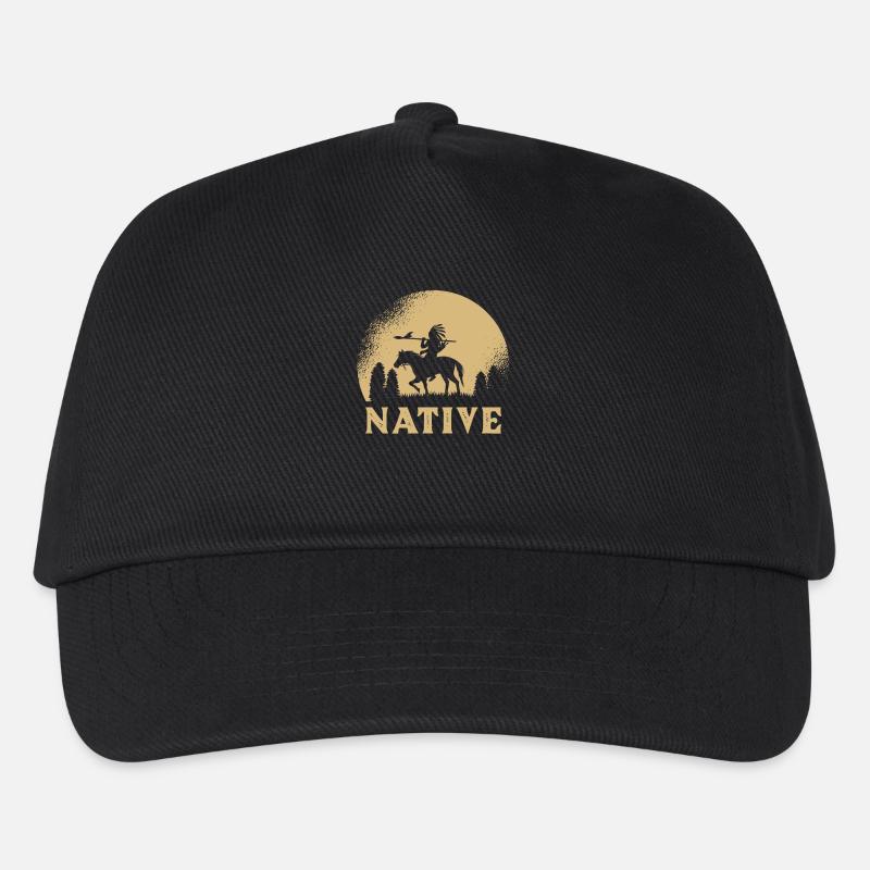 Indianer - Kinder Basecap - Schwarz