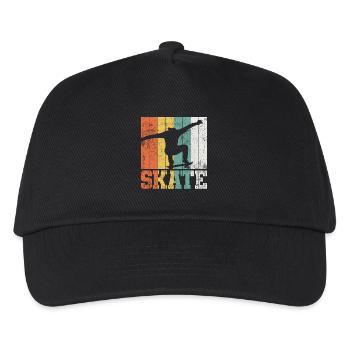 Skateboarden Skateboarder - Kinder Basecap - Schwarz - Vorne