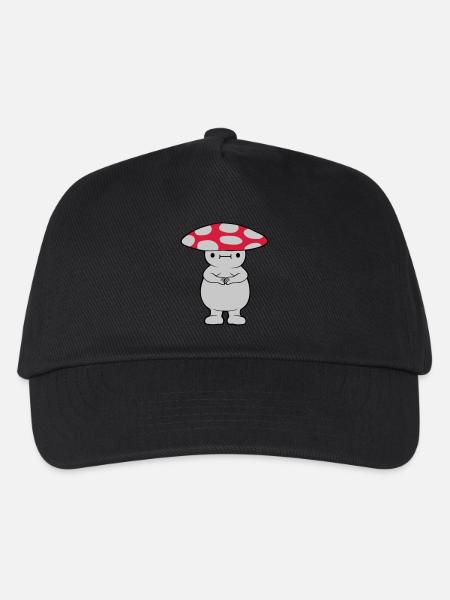 Dicker süßer Pilz - Kinder Basecap - Schwarz