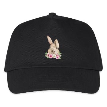 Hase Kaninchen Schlappohr Osterhase Hasenmama - Kinder Basecap - Schwarz - Vorne