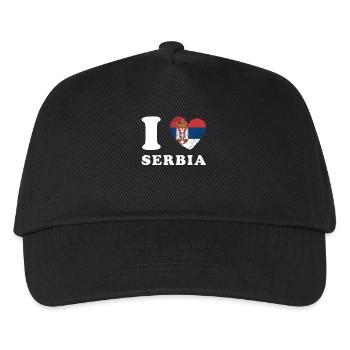 Ich liebe Serbien - Kinder Basecap - Schwarz - Vorne