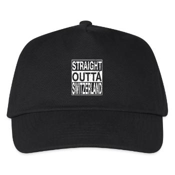 Switzerland Straight outta Switzerland - Kids’ Baseball Cap - black - Front