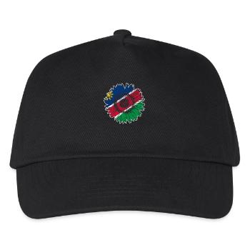Namibia Flagge Sonnenblume - Kinder Basecap - Schwarz - Vorne
