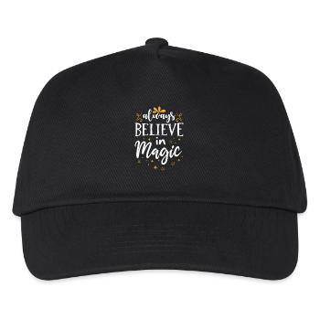 Magie Spruch Glaube an Magie - Kinder Basecap - Schwarz - Vorne