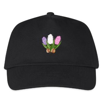 Von Hand gezeichnete Hyazinthen - Kinder Basecap - Schwarz - Vorne