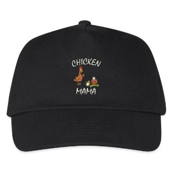 Chicken Mama - lustiges Huhn Hahn Hühnerstall - Kinder Basecap - Schwarz - Vorne