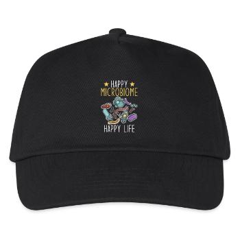 Microbiome Saying Happy Microbiome Happy Life - Kids’ Baseball Cap - black - Front