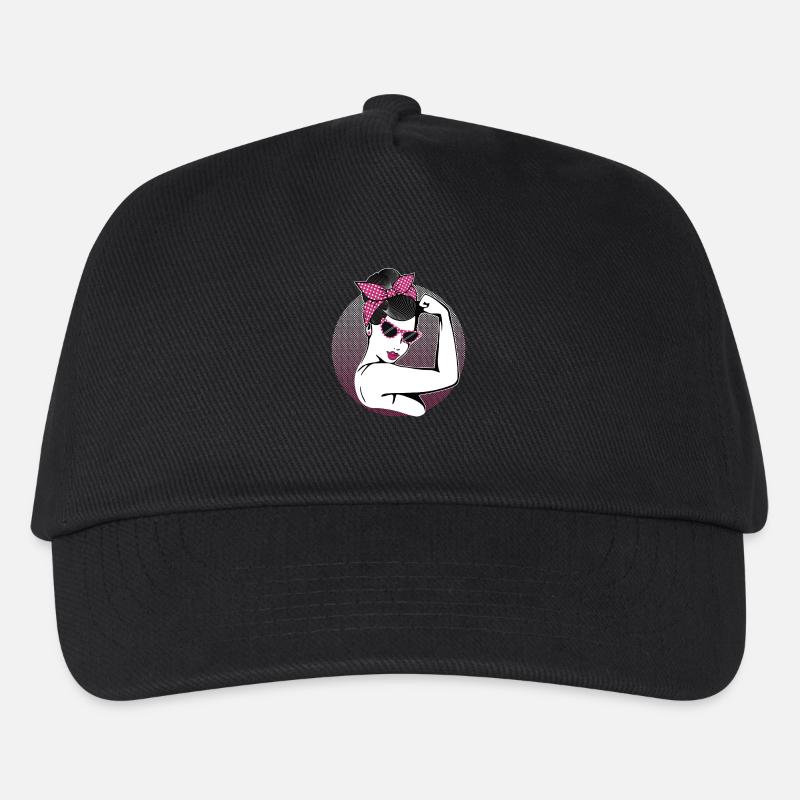 Retro Rockabilly Girl - Kinder Basecap - Schwarz