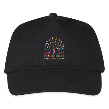 Cancer Awareness Cancer Sucks In Every Color - Kids’ Baseball Cap - black - Front