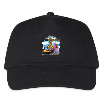Grue excavatrice 4ème anniversaire - chemise garçon de 4 ans - Casquette de baseball Enfant - noir - Devant