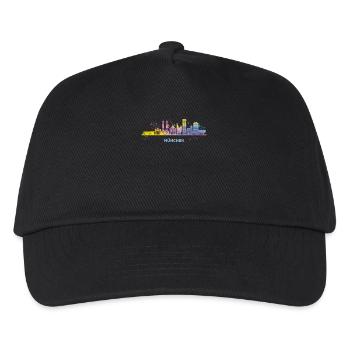 München Skyline Bunt Münchener Frauenkirche - Kinder Basecap - Schwarz - Vorne