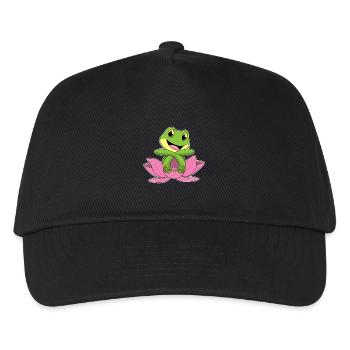 Frosch Lotosblume - Kinder Basecap - Schwarz - Vorne