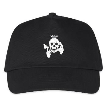 Totenkopf mit Schmetterling und Telefon - Kinder Basecap - Schwarz - Vorne