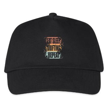 Drifting Eat Sleep Repeat - Kids’ Baseball Cap - black - Front