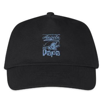 Angeln mit Papa Ich wäre jetzt lieber Angeln mit - Kinder Basecap - Schwarz - Vorne