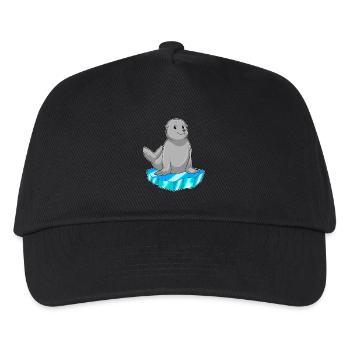 Seehund Eisscholle - Kinder Basecap - Schwarz - Vorne