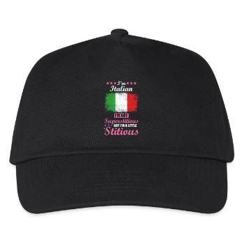 Italian Gift funny saying Italy - Kids’ Baseball Cap - black - Front
