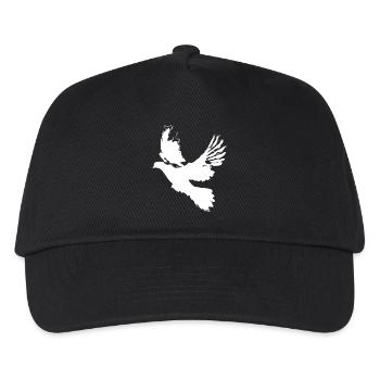 Taube Friedenstaube Design – Symbol der Hoffnung - Kinder Basecap - Schwarz - Vorne