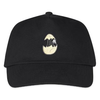 Krähe Baby Ei - Kinder Basecap - Schwarz - Vorne