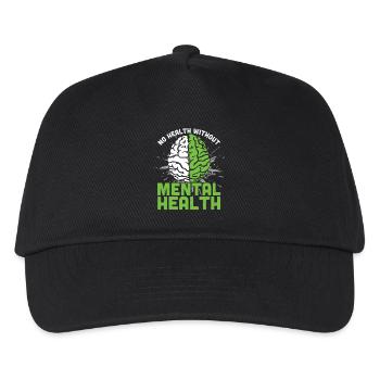 Brain No Health Without Mental Health - Kids’ Baseball Cap - black - Front