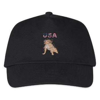 Patriotische Bulldogge USA-Sonnenbrille - Kinder Basecap - Schwarz - Vorne