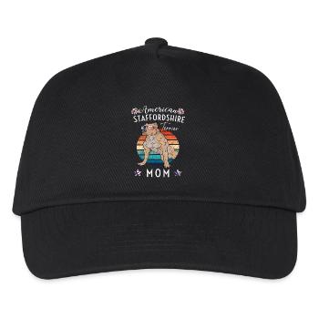 American Staffordshire Mom Retro - Kids’ Baseball Cap - black - Front