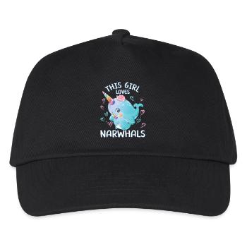 Dieses Maedchen Liebt Narwale - Kinder Basecap - Schwarz - Vorne