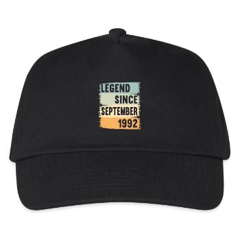 Geboren September 1992 30 Jahre 30er 30.Geburtstag - Kinder Basecap - Schwarz - Vorne