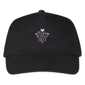Baby on Board schwanger Schwangerschaft 2023 - Kinder Basecap - Schwarz - Vorne
