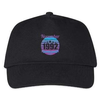 Born November 1992 30 years 30s 30th birthday - Kids’ Baseball Cap - black - Front
