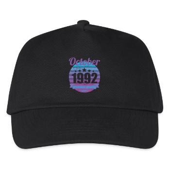 Born October 1992 30 years 30s 30th birthday - Kids’ Baseball Cap - black - Front