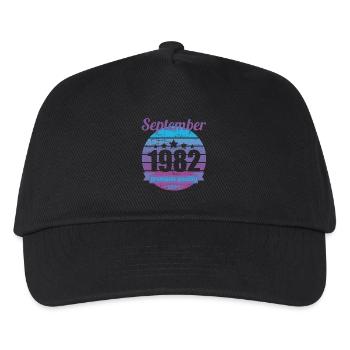 Born September 1982 40 years 40s 40th birthday - Kids’ Baseball Cap - black - Front