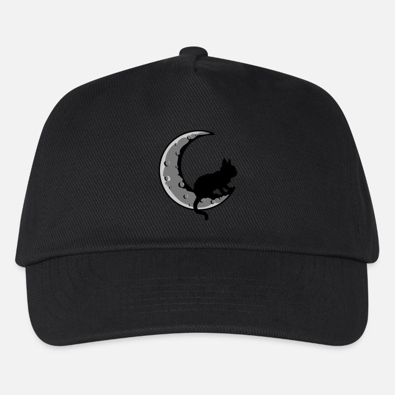 Sichel Mond Schwarze Katze - Kinder Basecap - Schwarz