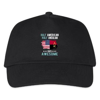 Half American Half Angolier - Kids’ Baseball Cap - black - Front