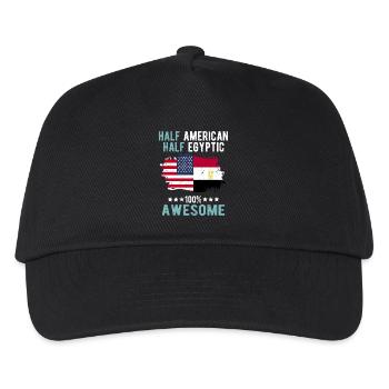 Mi-américain, mi-égyptien - Casquette de baseball Enfant - noir - Devant