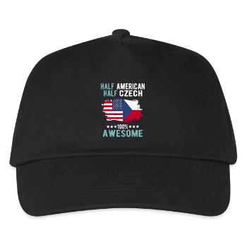 Half American Half Czech - Kids’ Baseball Cap - black - Front